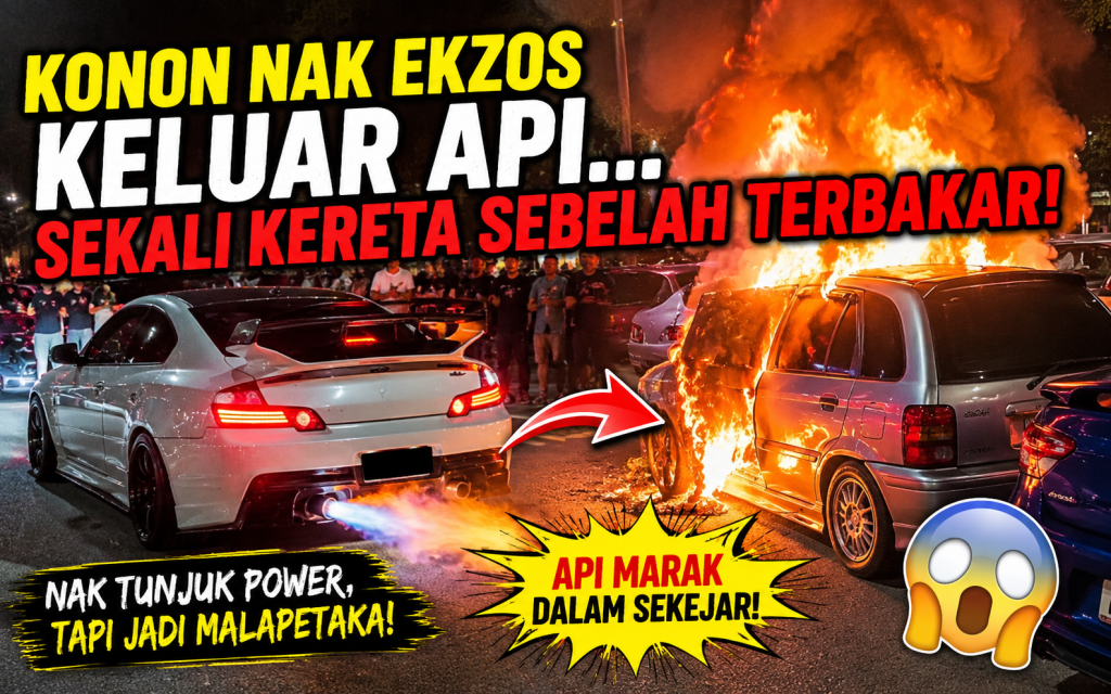 Detik Cemas Di Parkir Selepas Api Merebak Ke Sebuah Kereta